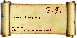 Franz Gergely névjegykártya
